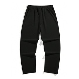 GORGLITTER Men's Y2K Graphic Baggy Sweatpants Drawstring Waist Wide Leg Jogger Pants with Pockets Black Star Large