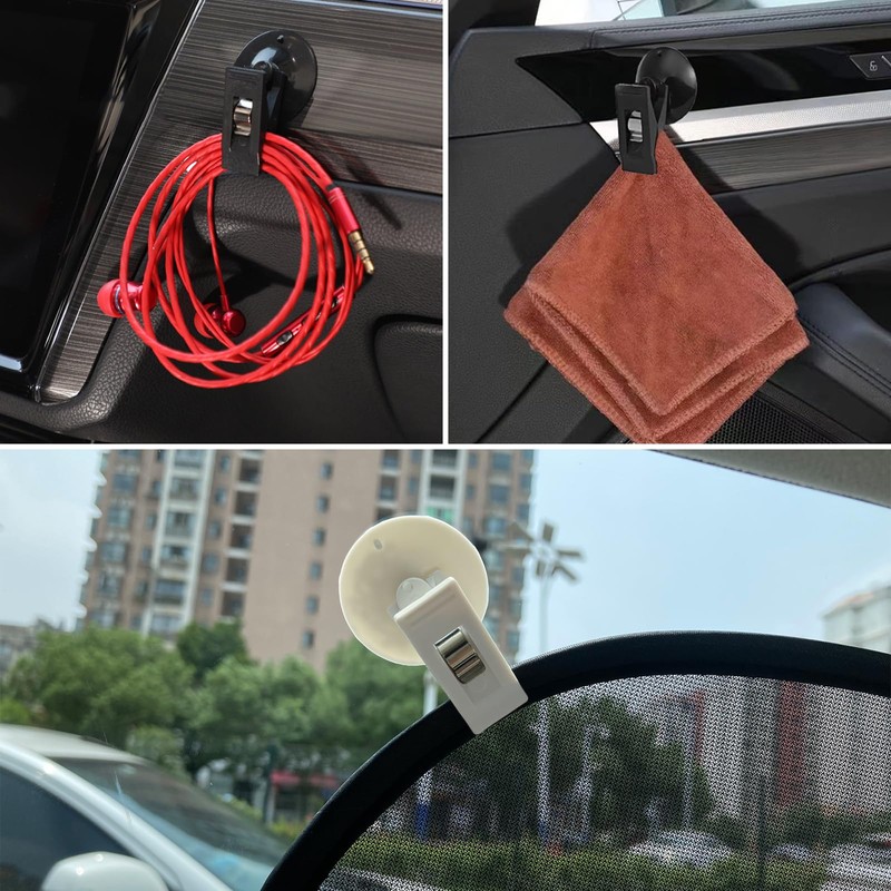 Car Suction Cup Clip Ticket Holder Car Bill Card Clamp