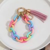 Chunky Chain Link Wristlet Keychain Acrylic Bangle Key Ring Bracelet