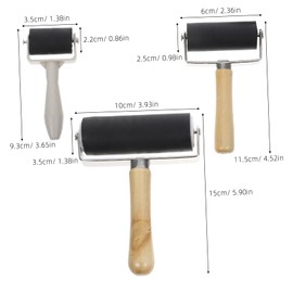 WHAMVOX 3 Pcs Printmaking Roller Set Durable Ink Applicators for Painting DIY Crafts Versatile Rubber Brayers for Artists of All Levels