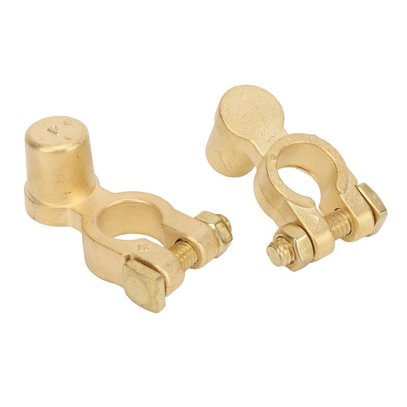 2PCS Battery Terminal Connectors Brass Negative Positive Car Battery Cable