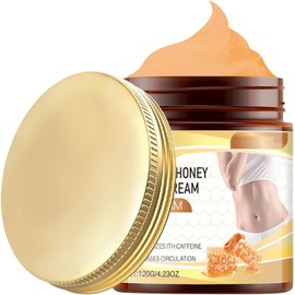 Crema de calor con cúrcuma y miel, cremas de calor con cúrcuma para la grasa abdominal y la celulitis, hidratante reparador antiedad la piel (1pcs)