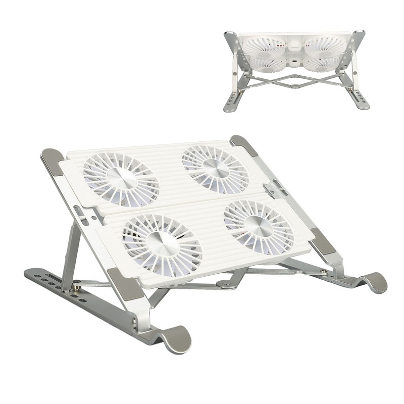 Laptop Stand with Cooling Fan Detachable Adjustable Aluminum Foldable Portable