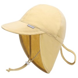 JANGANNSA UPF 50+ Baby Sun Hat with Ear and Neck Protection Toddler Beach Hat for Boys & Girls Infant Summer Sun Hat Ideal for Summer Fun, H-khaki