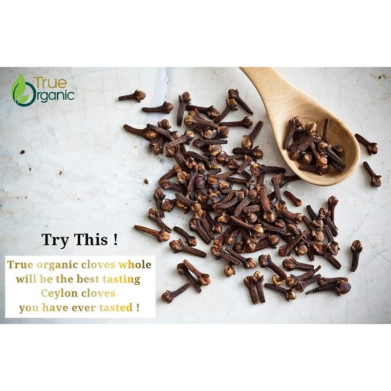 True Organic Ceylon Cloves Whole, 16 ounces Bulk Bag, USDA