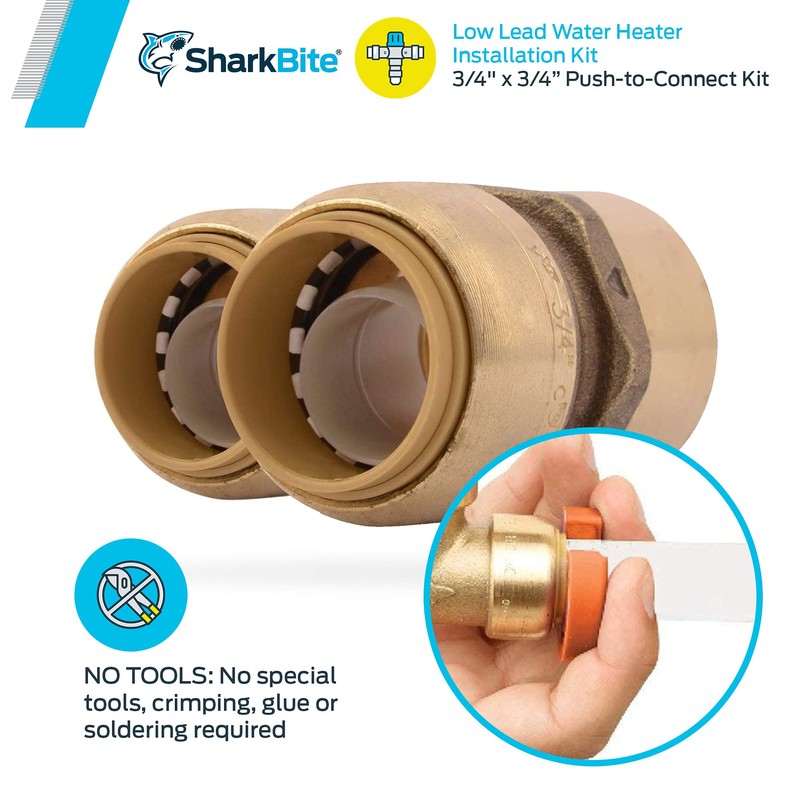 SharkBite 3/4 Inch Water Heater Connection Kit, Push to Connect
