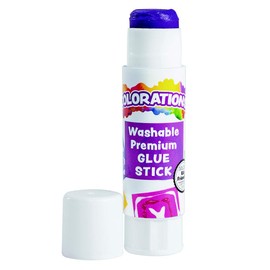 Colorations Washable Premium Glue Sticks for Home and Classroom, Applies Purple, Dries Clear - Set of 30,PREPURP