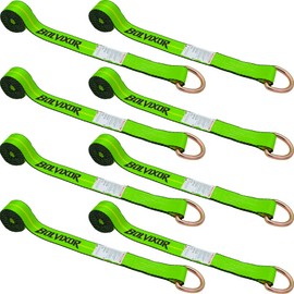 Bolvixor 8 Pack 2" x 96" Lasso Strap - 9900LBS Break Strength - D Ring Auto Tie Down for Wheel Lift, Trailer, Tow Truck (Green)
