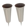 2 Pieces Grave Vase with Ground Spike and Base, Plastic