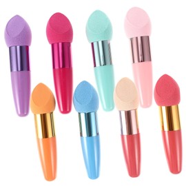 PACKOVE Handle Mushroom Head Makeup Sponge Puff for Women Soft Cosmetic Blender for Foundation Concealer Blush Easy Clean Silicone Material Random Color Random Color