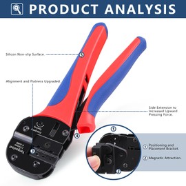 Yangoutool Solar Crimping Tool YG-2546B for AWG 14-10(2.5/4/6.0mm2) PV Connectors - Solar Panel Wiring Crimper with Positioning Placement Bracket