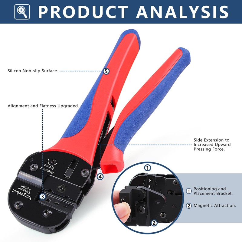 Yangoutool Solar Crimping Tool YG-2546B for AWG 14-10(2.5/4/6.0mm2) PV Connectors