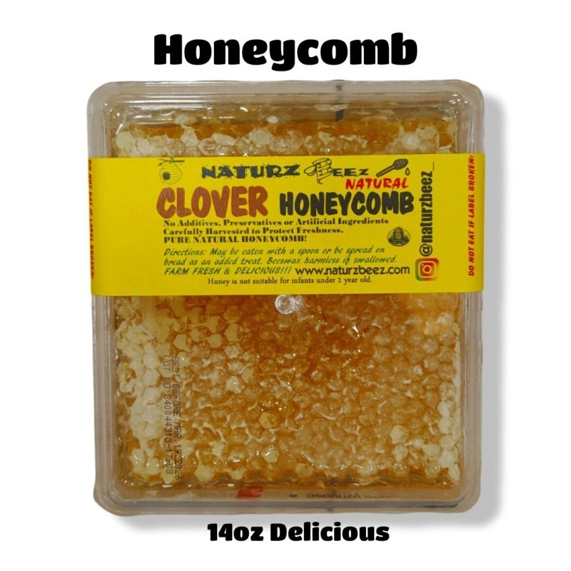 NATURZ BEEZ RAW HONEY COMB 14oz 400g 100% PURE NATURAL