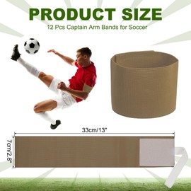 PATIKIL Fußball Kapitänsbinde, 18 Stück Kapitänsarmbänder für Fußball Elastische Kapitänsbinde Sport Kapitänsarmbänder für Jugendliche Erwachsene Fußballteamtraining Hellbraun
