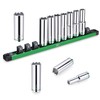 SK 1/2" Drive Socket Set, Deep Metric Sockets, 11-Piece 10-20mm,
