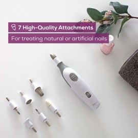 Beurer MP32 Electric Nail Drill with 7 Attachments, Manicure/Pedicure Set with 2-Speed Levels & Dual Rotation for Salon-Quality Nail Care at Home, Including Storage Case