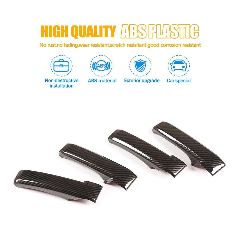 LLKUANG ABS Carbon Style Car Inner Door Handle Decoration Cover
