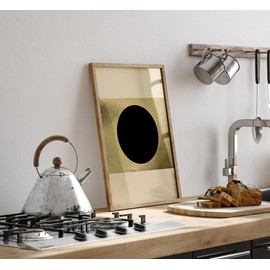 Lithobee - Abstract Cold Black Two - Printed Wall Art Design in Sizes A2, A3 & A4 Framed in a Stylish Quality Coloured Frame or Unframed (A3 White Grain Frame)