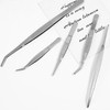 6 Piece Tweezers Pointed Stainless Steel Tweezers Set 14/16 cm