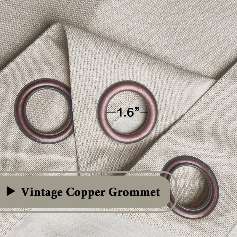 H.VERSAILTEX Linen Blackout Curtain 54 Inches Long for Bedroom/Living Room