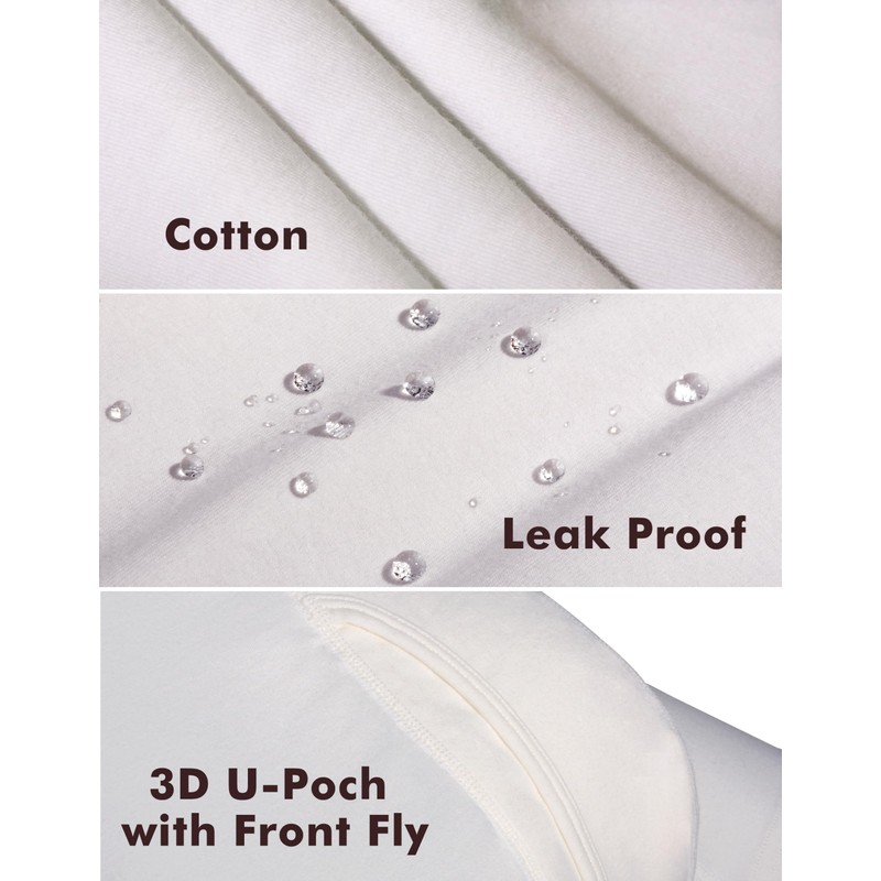 AIRCUTE Men Urine Incontinence Underwear Fly Front Opening Absorbent Leak