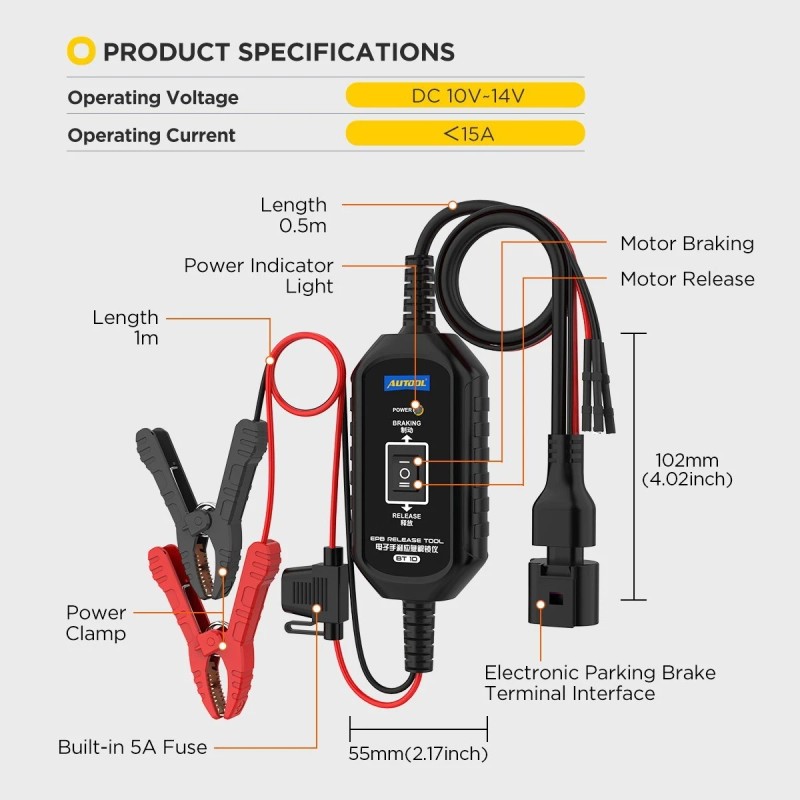 AUTOOL EPB Tool Electronic Parking Brake Tool Kit EPB Emergency