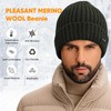 Dtuomo Merino Wool Cuff Beanie Winter Warm Thermal Hats for
