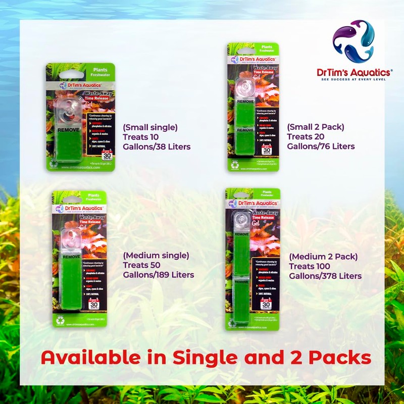 DrTim’s Aquatics Freshwater Waste-Away Time Release Leave-in Gel–Natural Cleaner for
