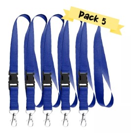 AJC Toys Cinta Portagafete Lanyards Llavero Paquete 5 Pzs Mayoreo