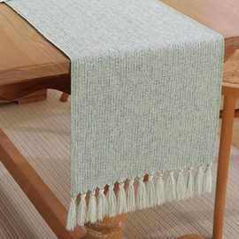 COMFEELING Camino de mesa costero azul de 13 x 90 pulgadas, rústico, estilo bohemio, para comedor náutico, mesa de centro