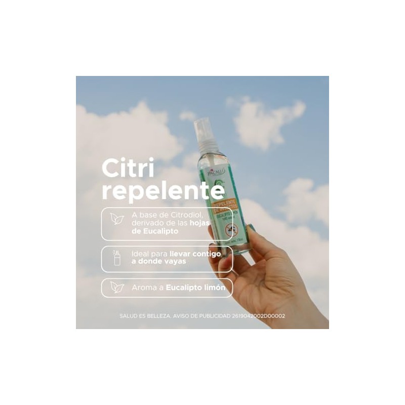 Repelente Natural Pacalli Citri de 130ml - Protección Efectiva Contra