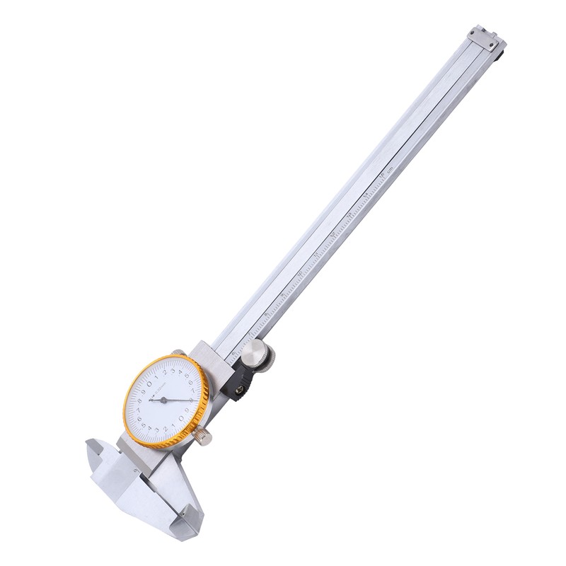 0150mm Dial Caliper Steel ShockProof Adjustable Vernier Caliper with Depth