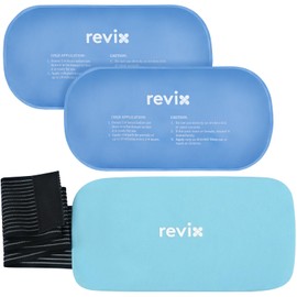 REVIX Gel Ice Packs Reusable 14" x 7" – 2 Packs Flexible Cold Compress with Strap for Back, Shoulder, Hip, Thigh – Extra Large Ice Pack for Everyday Recovery & Cooling Relief