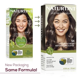 Naturtint 5N Light Chestnut Brown Permanent Hair Color (Pack of 1), Ammonia Free, Vegan, Cruelty Free, up to 100% Gray Coverage, Long Lasting Results (Packaging may vary)