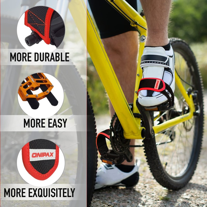 ONIPAX 1 Pair Bike Pedal Strap Toe Clips Straps Tape