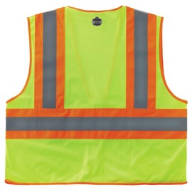 Ergodyne GloWear 8230Z ANSI Two-Tone High Visibility Lime Reflective Safety Vest, Small/Medium