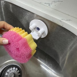Soporte para esponja de fregadero compatible con Scrub Daddy y con Scrub Mommy, porta esponjas para lavatrastes, sujetador de estropajo para lavaplatos