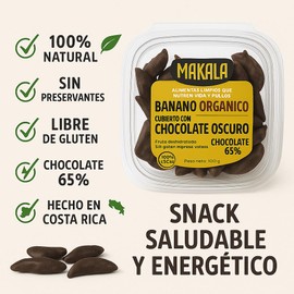 Organic Banana Snacks with 65% Premium Dark Chocolate – Gluten-Free, No Preservatives – Healthy Fruit Treat – 100g - 3 PACK