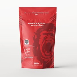 Hunter Gel Sabor Frutos Rojos | Energ?tico Semil?quido con Electrolitos | Bolsa con 10 Geles de 60g (44g Carbohidratos) | Nutrici?n Deportiva, PREY SU