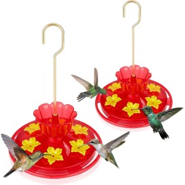 SIXTOYZF Hummingbird feeders for Outdoors Ant Bee Proof Leak-Proof,2 Pack 7 Ounces Red