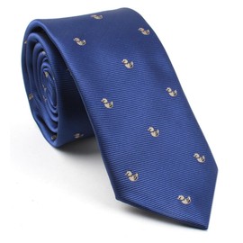 Corbatas para hombre, diseño de animales, bordadas, informales, hechas a mano, para uso diario, Patos azules, Talla única