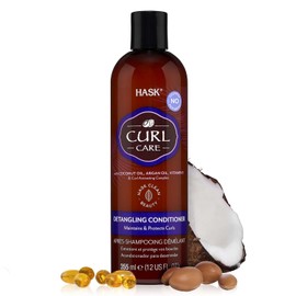 Hask Acondicionador Hidratante para Cabello Rizado, Desenreda, Anti-Frizz, Protege los Rizos, 355ml