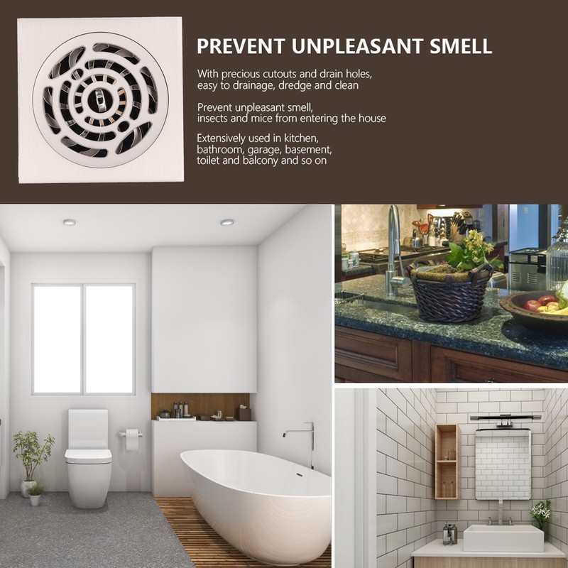 Brushed Shower Floor Drain Copper Floor Strainer for Kitchen Bathroom