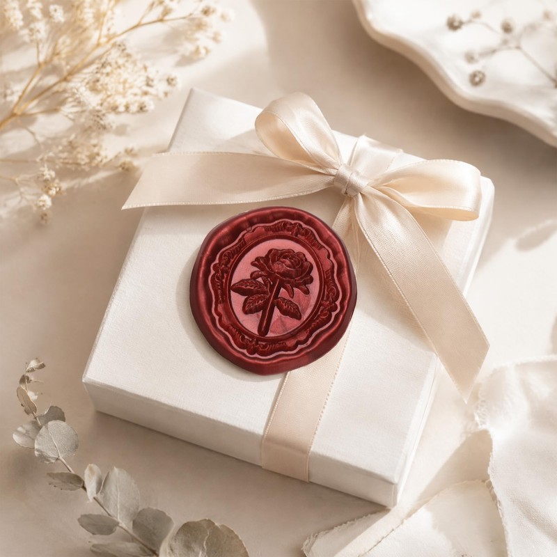 Wax Seal Stickers 50 PCS Rose Self Adhesive Wedding Invitations