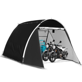 Bike Storage Shed Tent, 11.5 * 6.9 * 5.4 in,Outdoor Portable Bike Storage, 210D Oxford Fabric PU4000 Waterproof, 2 Rolling Doors, Store 4~8 Bikes, Motorcycles or Large Motorcycles, Without Floor