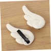 Baluue 2 Pairs Angel Wings Hairpins Cartoon Leather Hair Clips