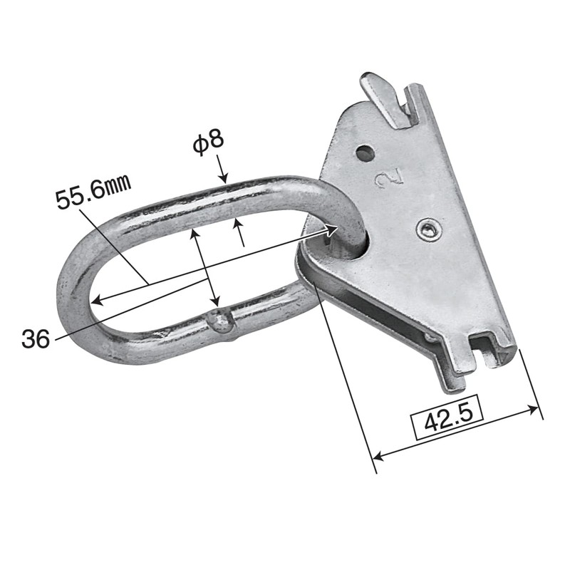pa-man E-Clip with Oval Ring Long Type Lashing Rail Hardware