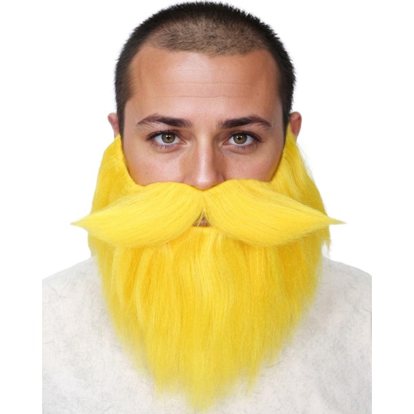 Linfairy Men's Synthetic Fiber Fake Beards Suitable for Adult Wizard
