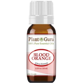 Blood Orange Essential Oil 10 ml. 100% Pure Undiluted Therapeutic Grade Citrus Sinensis, Cold Pressed from Fresh Peels, for Aromatherapy Diffuser, Relaxation and Calming, Natural Cleaner.