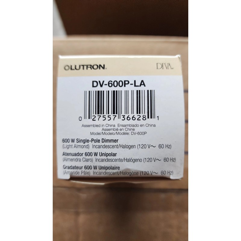 Lutron DVLV-600P-AL Diva Magnetic Low-Voltage Dimmer, Almond